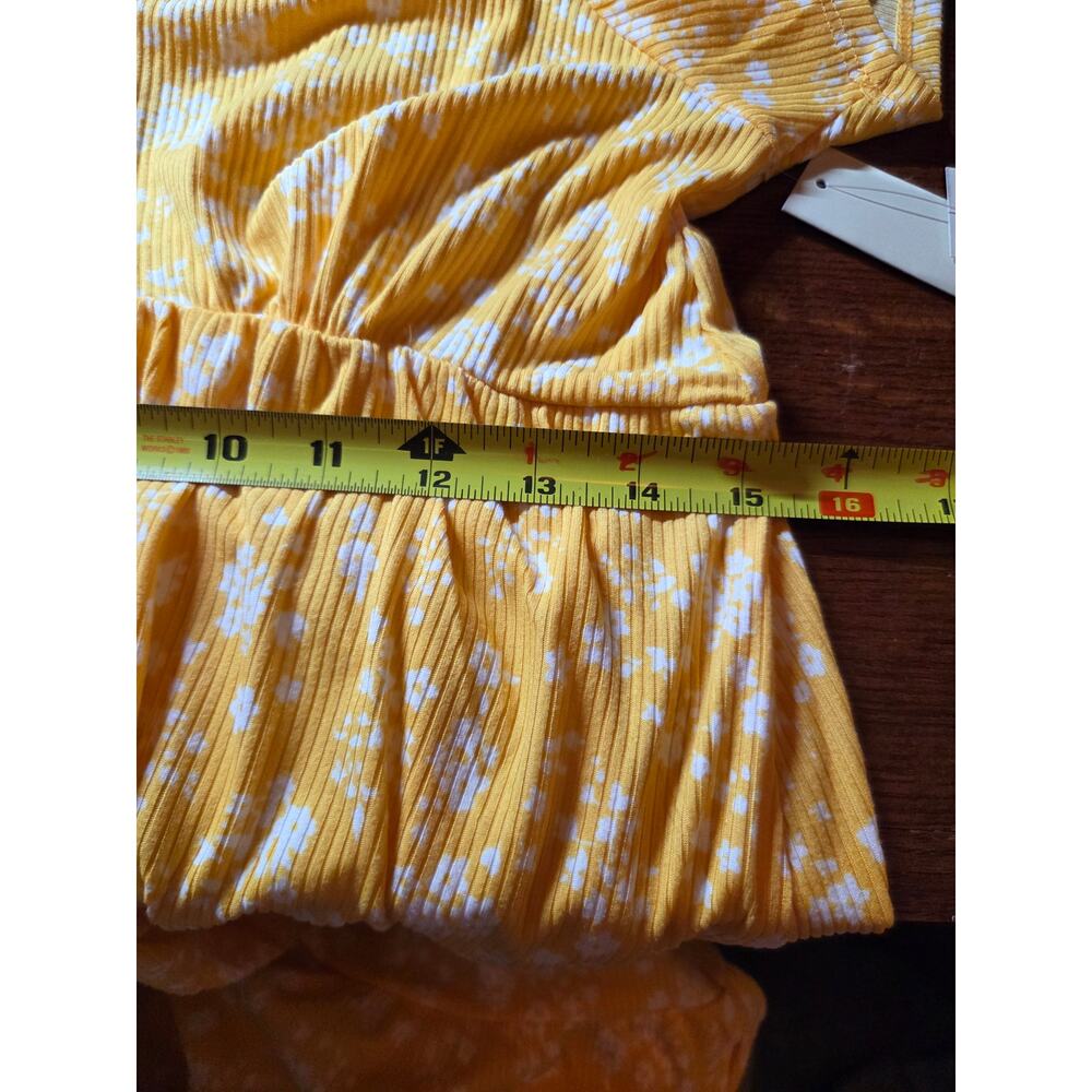 NWT No Boundaries Babydoll Mini Dress Sunray Yellow Size L 12-14 Women's Juniors - Picture 7 of 9